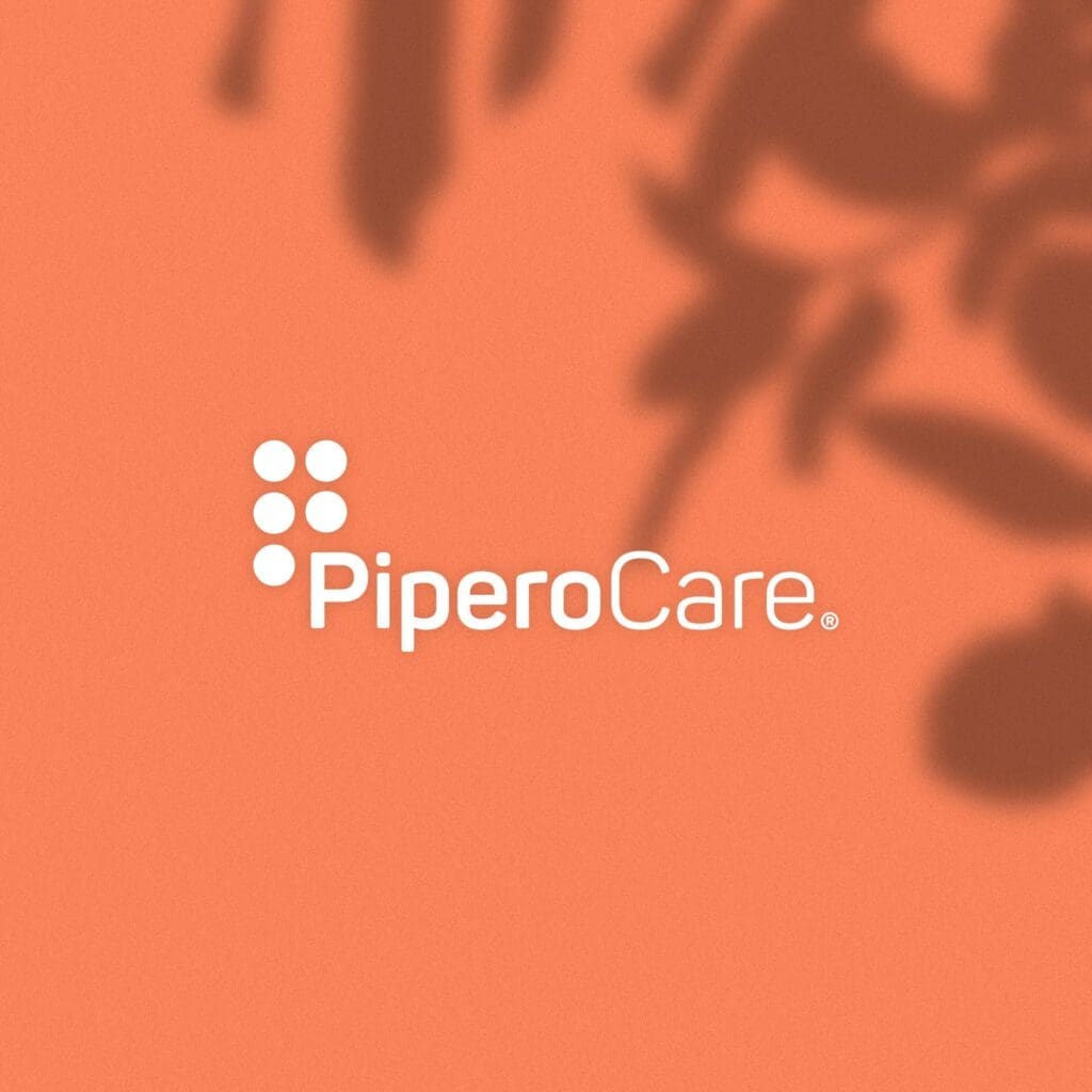 A creative brand agency develops a cohesive visual strategy, encapsulating PiperoCare's commitment to excellence.