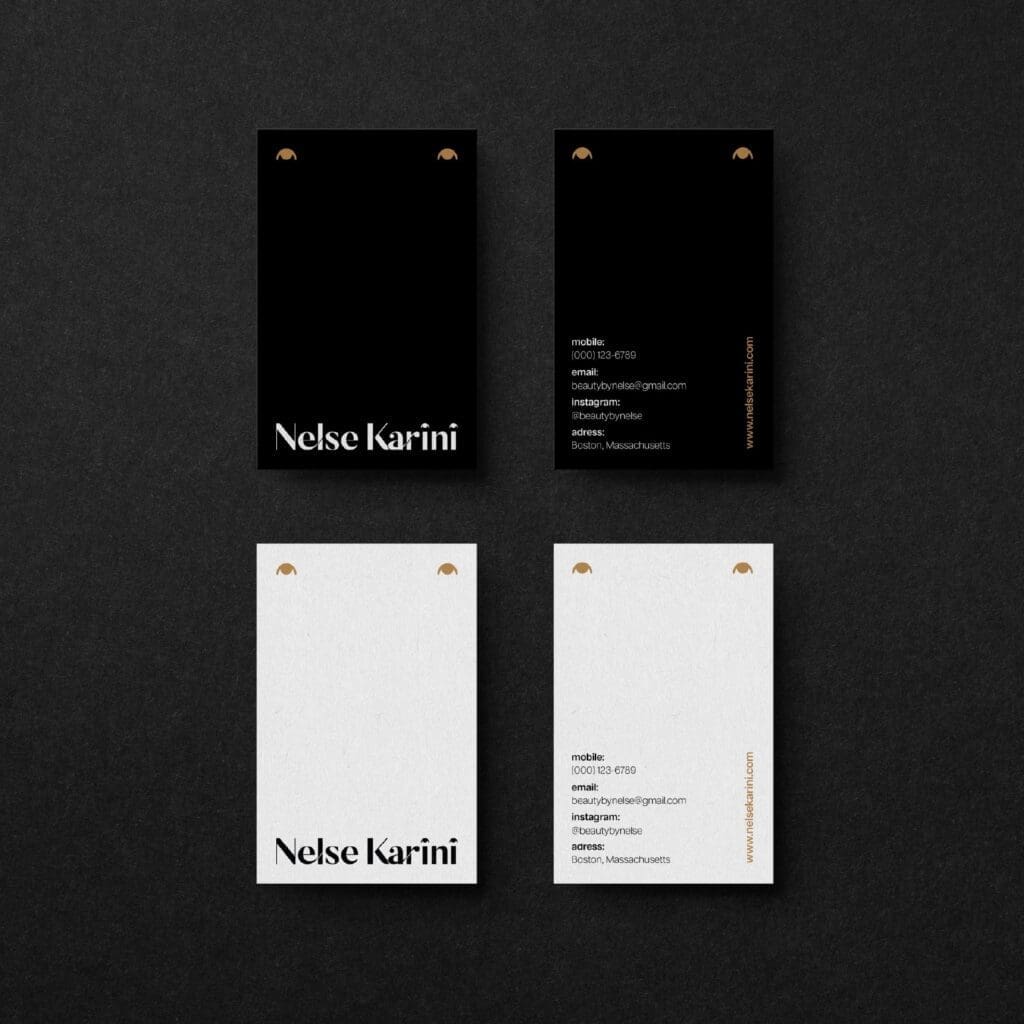 Branding agency creates Nelse Karini’s business cards, designed to leave a lasting impression of luxury.