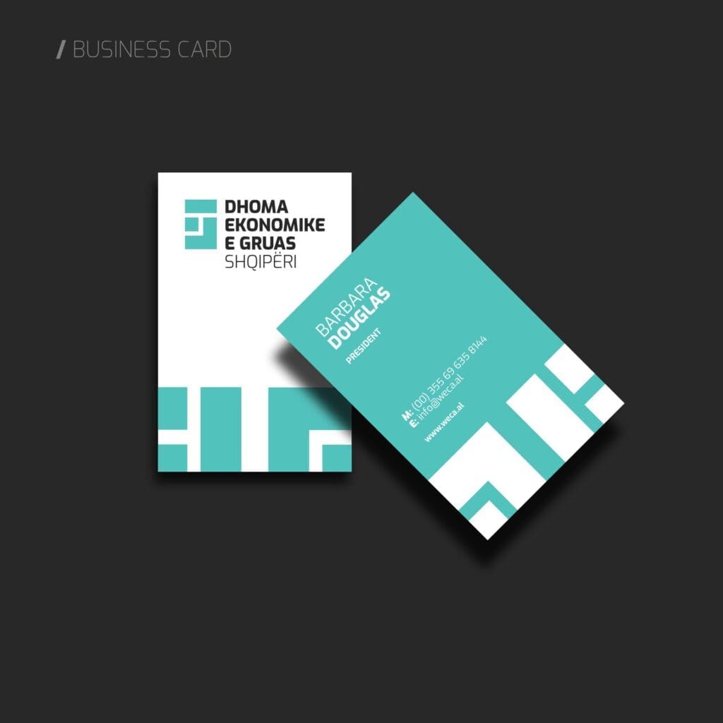 Branding agency designs WECAS’s business cards, facilitating impactful connections among businesswomen.
