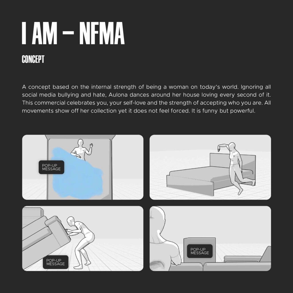 Marketing agency in Albania crafts NFMA's TVC, merging powerful visuals with messages of empowerment and self-worth.
