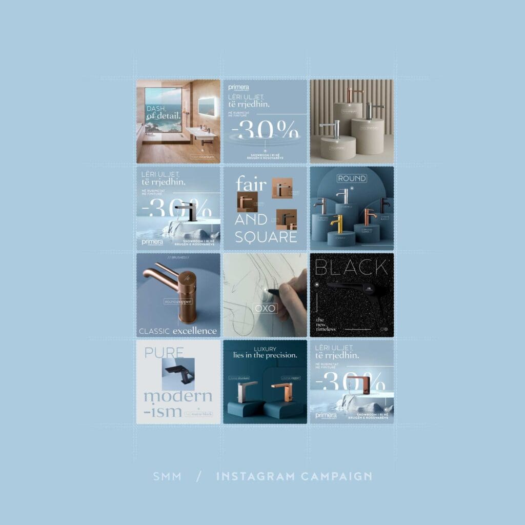 Marketing agency leverages social media to extend the Porcelanosa's campaign, engaging followers with interactive content.