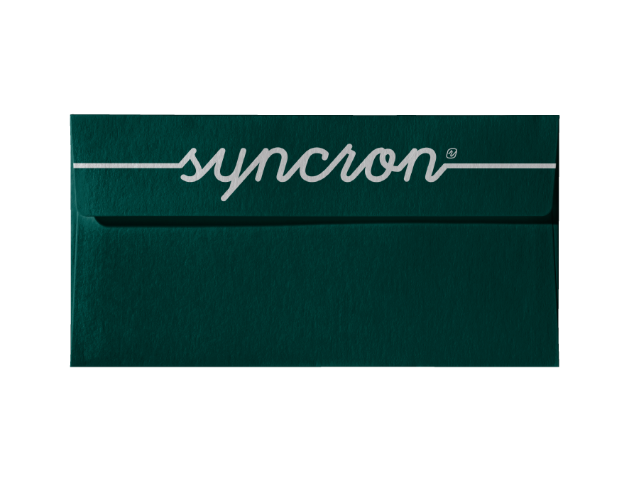 Branding agency in Tirana designs Syncron’s business stationary, making a memorable impression with minimalist elegance.