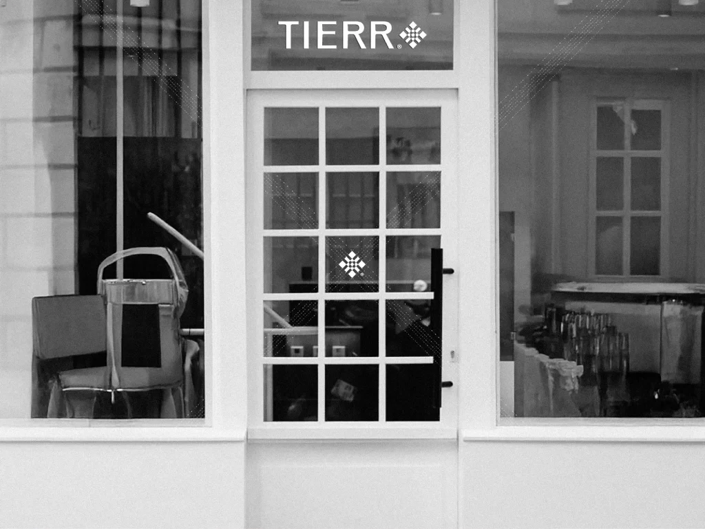 Tierr fashion branding displayed concept with minimalist design logo