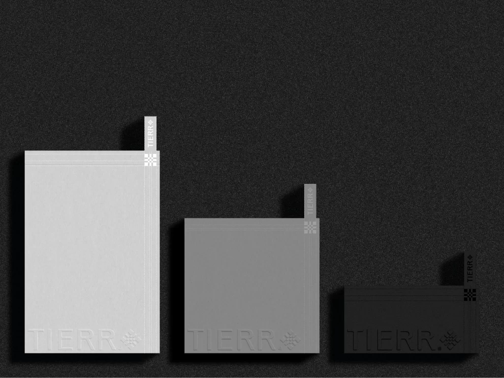 Packaging design showing embossed branding by agency in tirana