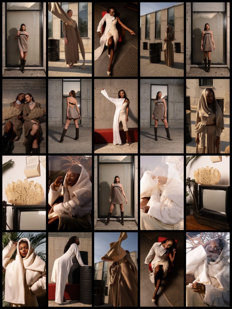 Fashion editorial for Alisa Dudaj highlighting modern design rooted in heritage
