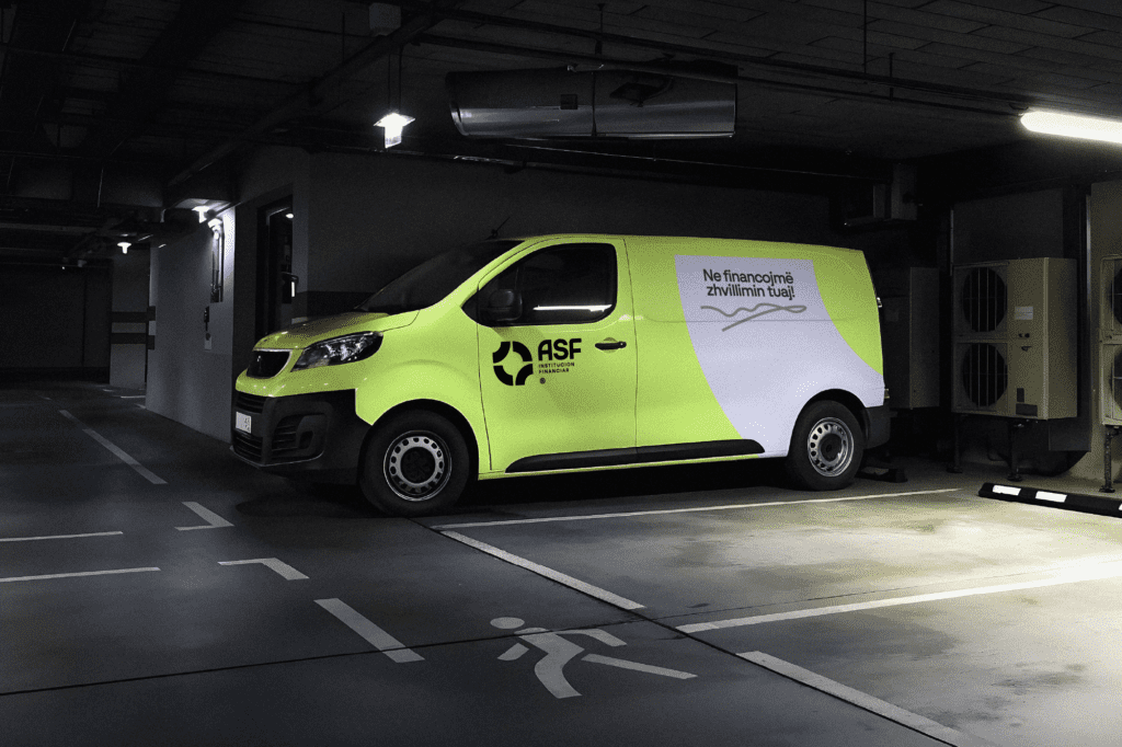 ASF vehicle branding showcasing institutional identity design